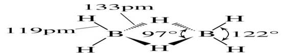 Structure of Diborane, B2H6